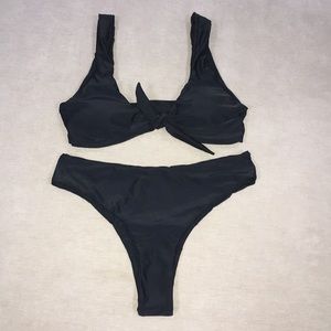 boho babes black bikini set